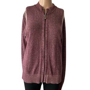 Burton Reversible Knit Mauve Full-Zip Sweater
